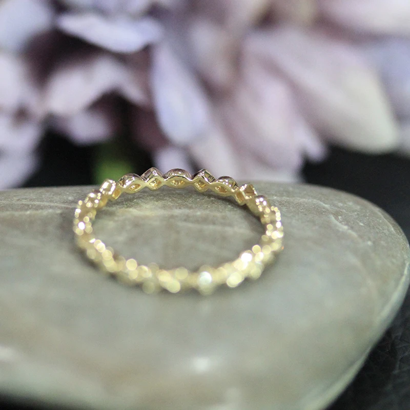 Дюпюи последние Дизайн Обручение кольцо 14 К Gold Diamond обручальное кольцо женских украшений Круглый Простой День Святого Валентина вечерние подарок d180167