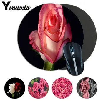

Yinuoda New Arrivals Red Rose Pink Rosejpg Rubber Mouse Durable Desktop gaming Mousepad Pattern Soft Accessories mousepad anime