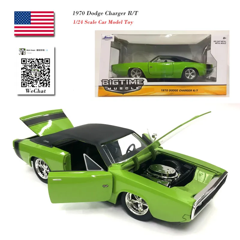 

JADA 1/24 Scale BIGTIME Muscle USA 1970 Dodge Charger R/T Diecast Metal Vintage Car Model Toy For Collection,Gift,Kids