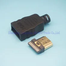 10 компл./лот 2 в 1 HDMI 19P Гнезда разъёма с пластиковый корпус соединителя провода типа