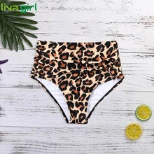 Liva girl, женское леопардовое бикини, с оборками, с высокой талией, из двух частей, раздельный, сексуальный, с цветочным принтом, для контроля живота, бикини, набор размера плюс