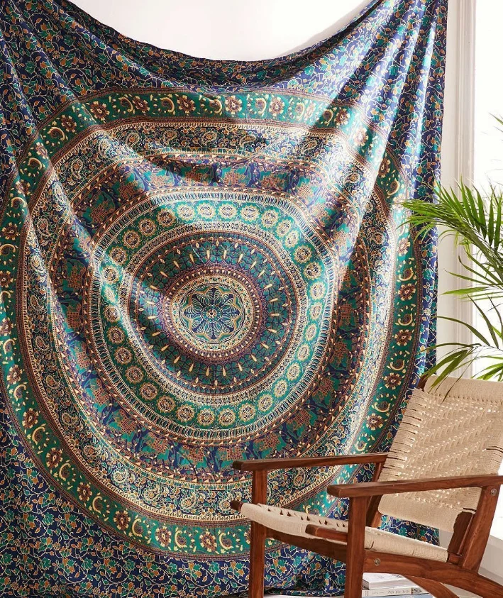 Новая индийская МАНДАЛА ГОБЕЛЕН хиппи домашний декоративный настенный богемский пляжный коврик для йоги Покрывало Скатерть 200*150 см - Цвет: as showes
