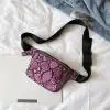 Модная женская сумка-мессенджер со змеиным принтом, повседневная сумка на молнии, сумка-мессенджер на грудь, поясная сумка для телефона - Цвет: C