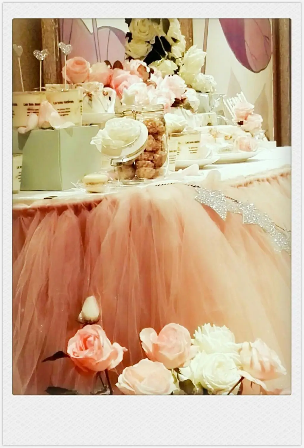 wedding birthday party baptism DIY Tutu fluffy gauze yarn banquet table skirt cake table cloth tabeskirt