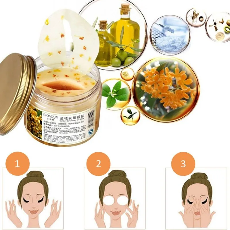 Бренд Osmanthus Eyemask Золото османтуса Ffresh лепестки, маска для глаз, уход за кожей вокруг глаз, анти темный круг, анти-отечность