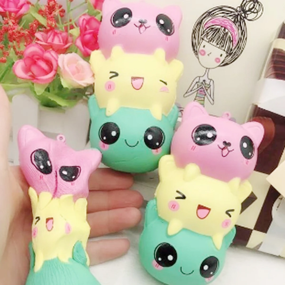 Satkago Jumbo 14 см лицо милый Kawaii мягкая игрушка медленно поднимающаяся для детей взрослых снимает стресс тревога украшение дома реквизит