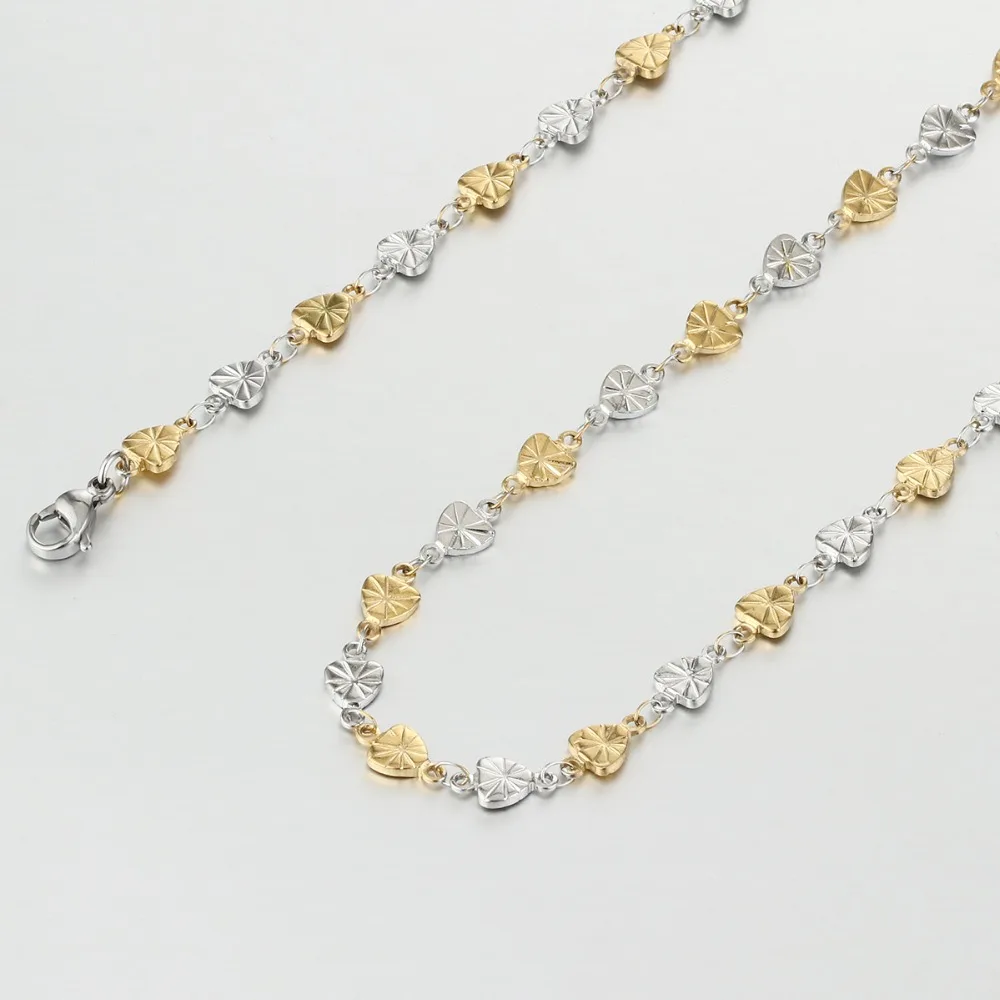 

Lucky Birthday Gifts for Girls Charms Accessories Heart Link Chain Necklaces Women collier Stainless Steel Necklace Jewelry FN33
