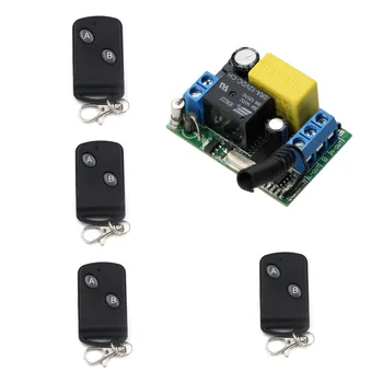 

220V 1CH RF Wireless Remote Switch Wireless Light Lamp LED Switch 1 * Receiver 4* Transmitter Remote ON OFF Controller315/433Mhz