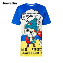 Hiawatha летняя новая Футболка пиратский Рисунок собаки свободные женские футболки повседневные топы с короткими рукавами футболки T4414