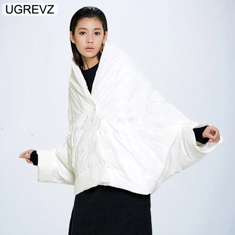 Winter Jacket Women Loose Parka Fashion Batwing Sleeve Female Down Cotton Coat 2018 New Overcoat Black White Autumn Short Jacket