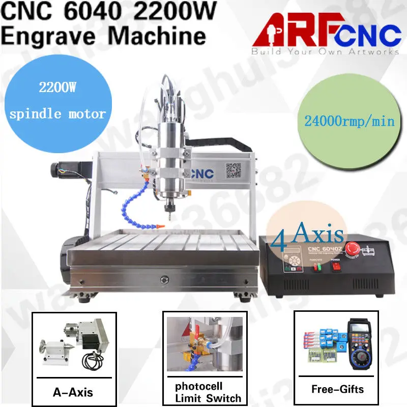 

No Tax for Russian CNC 6040 4axis 2.2KW With Sink Desktop CNC Router Engraver Engraving Drilling Milling Machine USB Port