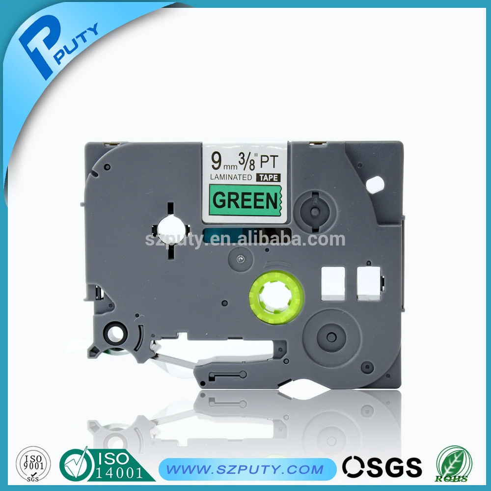 5 шт. совместимый с PUTY tz721 TZe-721 TZ721 9 мм * 8 м черные на зеленых лентах для этикеток PT200
