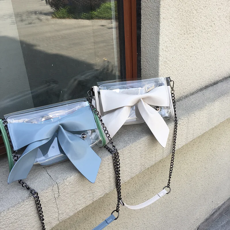 Женские сумки через плечо прозрачная сумка с бантом клатч на летние пляжные от