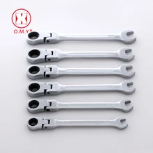 OMY Adjustable Ratchet Wrench 8-19mm Wrenches Hand Tools Chromed Gear Spanner Flexible Head Combination Ratcheting Action Wrench mainpoint 7pcs 10pcs ratchet wrenches kit double end 8 19mm combination cr v ratcheting socket spanner wrench hand tools sets