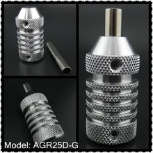 Один Серебряный алюминиевый сплав Татуировка ручка трубка с задней стволом для татуировки пулемет поставка AGR25D-G