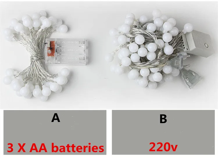 10 м 100LED светильник-шар гирлянды сказочные огни для свадьбы рождественские украшения для дома наружного освещения ЕС вилка/батарея питания