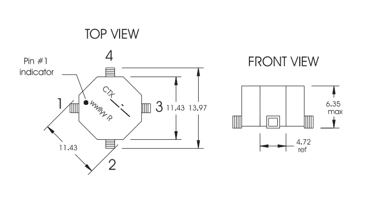 CTX50-4-R import SMD 50UH 1.5A 4pin dual-winding coupled inductor common-mode filter inductor 3_