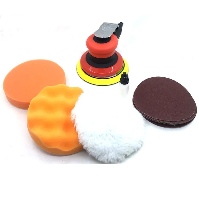 

JiKong Pneumatic Tools Sander Ploishing Red and Black 5 Inch Sponge Foam Kit Waxing Buffing Pad for Auto Car Polishing