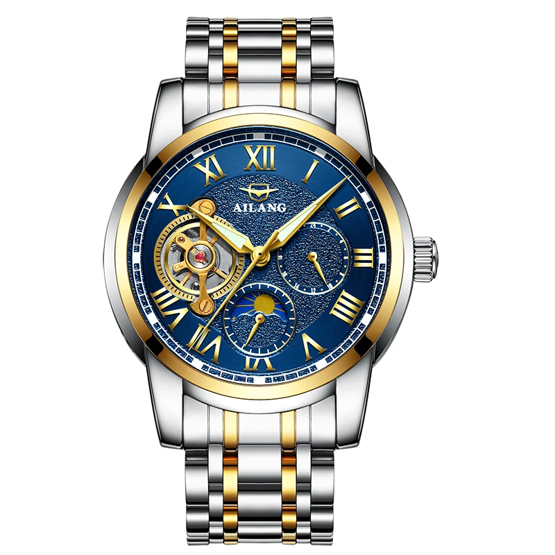 

AILANG 8520 Switzerland watches men luxury brand automatic mechanical Tourbillon Moon phase business luminous fashion sports
