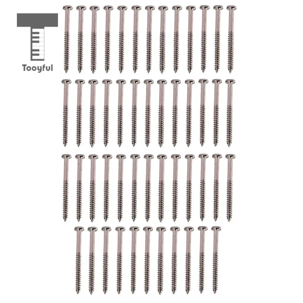 Tooyful 50pcs Nickel Bass Guitar Pickup Mounting Screws for PB JB P90 Pickup Replacement