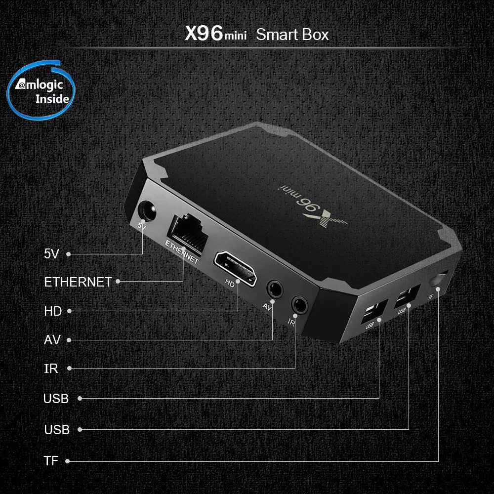 X96 Мини ТВ коробка Android 7,1 OS Smart BOX Amlogic S905W 4 ядра 2,4 ГГц Wi Fi Декодер каналов кабельного телевидения 1 ГБ/8 ГБ 2 ГБ/16 ГБ