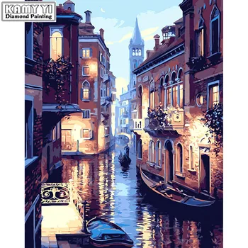 

5D Diy Diamond Painting rhinestones Home decor Diamond embroidery Water city Diamond mosaic