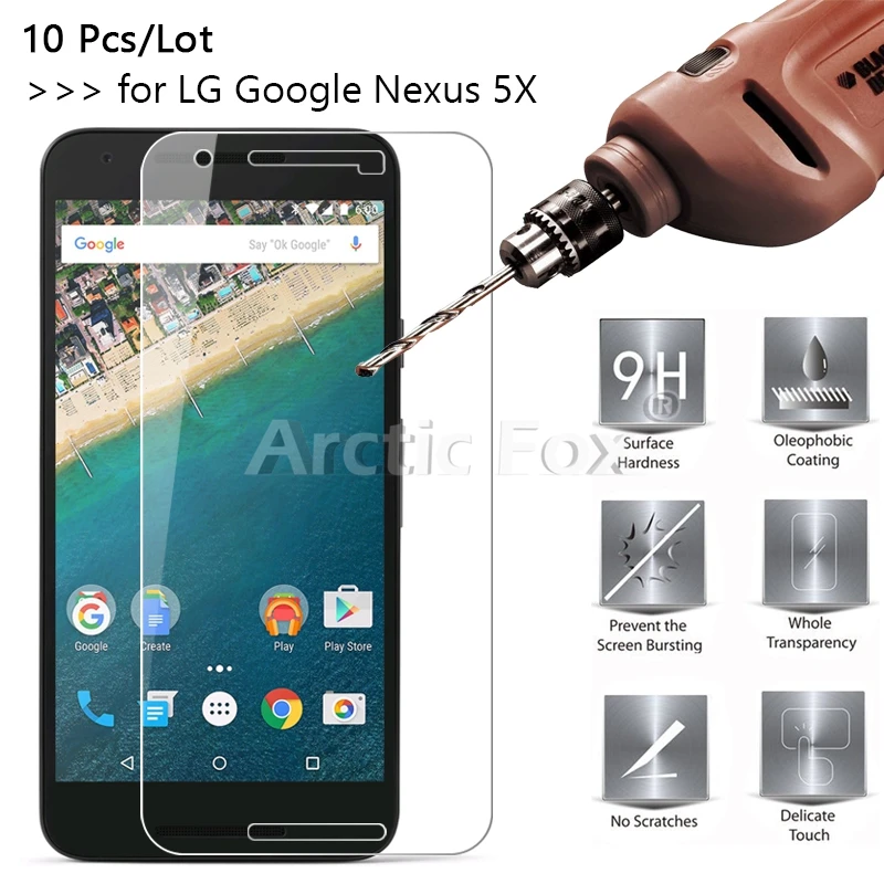10 Pcs/Lot Premium Tempered Glass Screen Protector For LG Google Nexus 5X H791 Free Tracking | Мобильные телефоны и