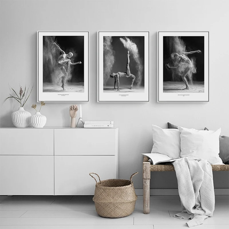 Character Dance Canvas Painting Nordic Style Poster Black And White Picture Posters Living Room Wall Art Pictures Print Unframed