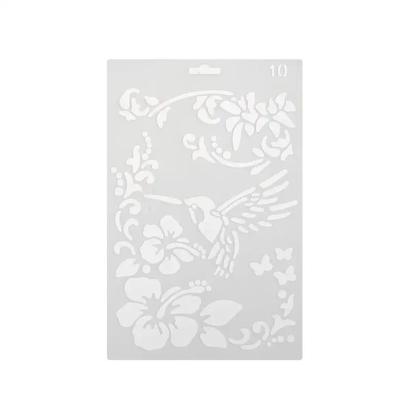 

Flower Bird Pattern Hollow Ruler Template DIY Floral Stencil Scrapbooking Card Craft for Photo Album Decoration Drawing Tool