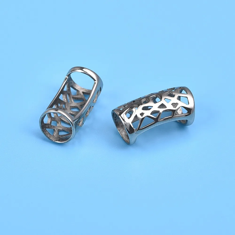 Stainless Steel Slider Tube Beads Hollow Hole 6&9mm (8)