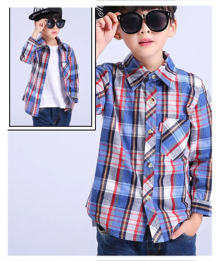 fashion child baby big boy shirt long sleeve spring 2018 plaid tops children school clothing cotton kids school shirts for boys blouses clothes 5 6 7 8 9 10 11 12 13 14 15 years little big teenage boys baby shirt teenage tops clothing (9)