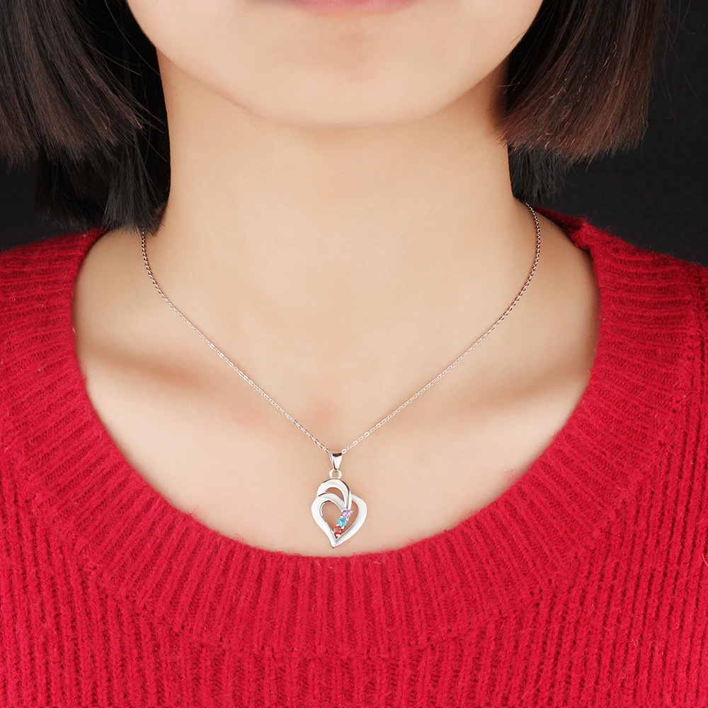 Персонализированное ожерелье C именем «сделай сам», на день рождения, в форме сердца 925 пробы Серебряные Ожерелья& Подвески подарок для подруги(JewelOra NE102137