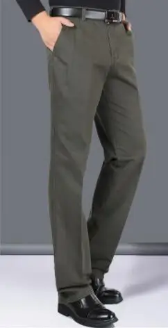 Зима 2018 мужские повседневные брюки мешковатые Прямые хлопковые мужские брюки среднего возраста-ghb-D168