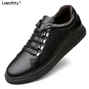 

Loecktty 100% Genuine Leather Shoes Men Cow Leather Casual Shoes Male Outdoor High Quality Men Flats Lace-Up Man Footwear Plus47