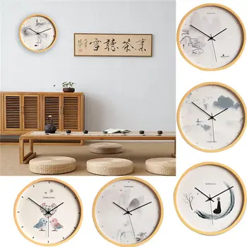 

2019 New Clock Watch Wall Clocks Silent Wooden Clock Home Decoration Living Room Zen wooden clock simple creative clock #3J19