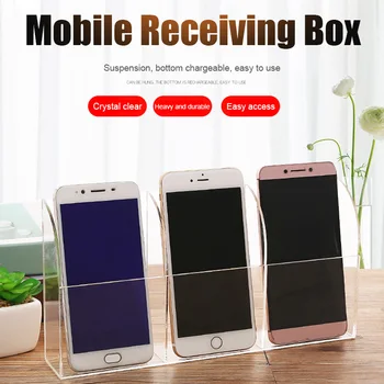 

Transparent Acrylic Storage Box Wall Mounted Remote Control Phone Holder Organizer HUG-Deals