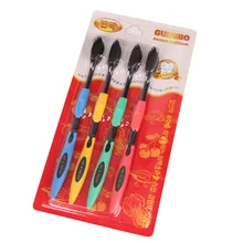 Hot Sale 4PCS Double Ultra Soft Toothbrush Bamboo Charcoal Nano Brush Teeth Cleaning Oral Hygiene Dental Care Cheap Price SMRP