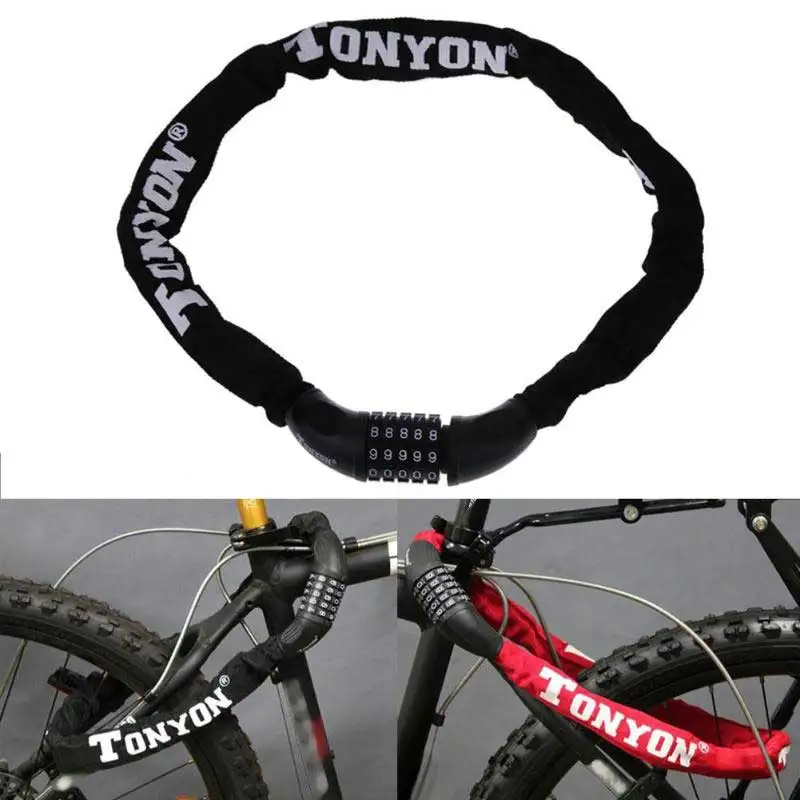 

Password Bicycle Lock Security Anti-Theft Mtb Bike Cycling Combination Password Chain Lock Code Key Motorcycle Cable Lock