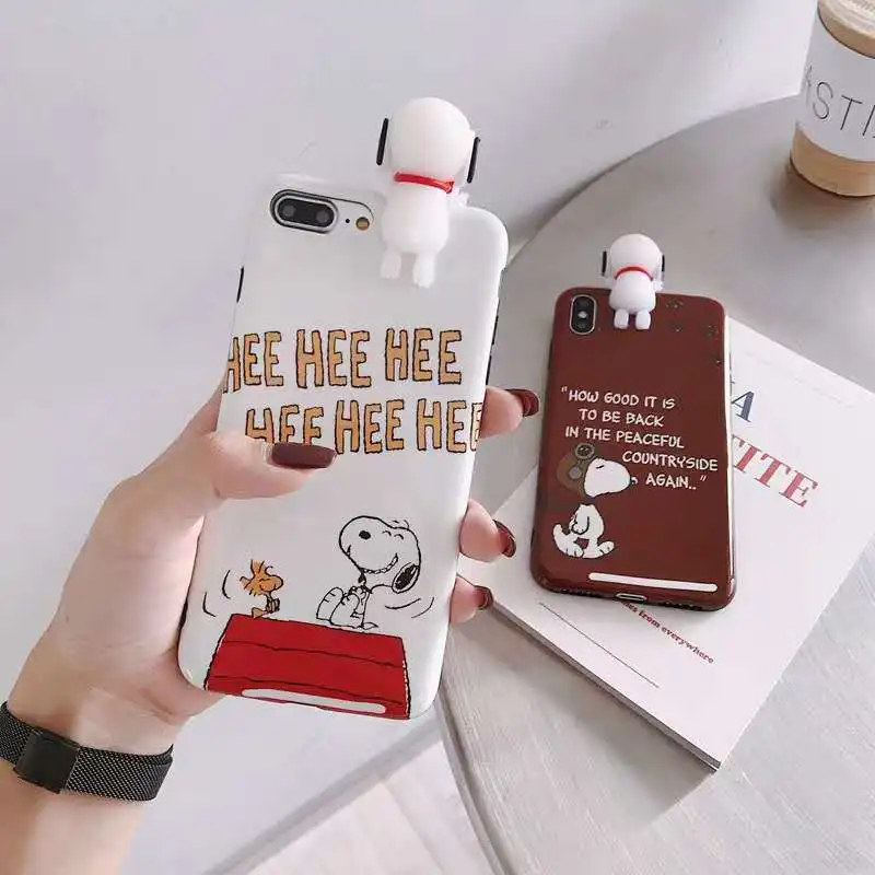 

Glitter papa Snoopy for iphone 6 6p 7 7p phone case for iphone x xr xsmax phone soft case back cover