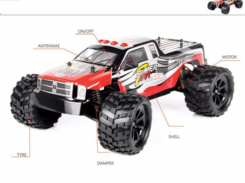 Высокоскоростной Радиоуправляемый автомобиль L969 Электрический RTR Bigfoot rc автомобиль внедорожный RC гоночный автомобиль 2,4 г пульт дистанционного управления модель автомобиля игрушка Детские подарки vs FS650