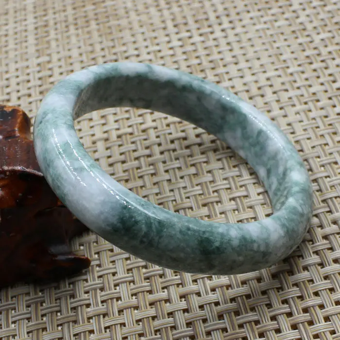 

61mm Certified Grade "A" Natural Green stoneite stone Gems Bracelet Bangle 3486