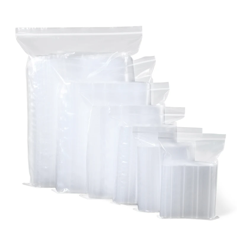 100pcs 11 Sizes Zip Lock Baggies Plastic Packaging Bags 8C for Jewelry Small Plastic Zipper Bag