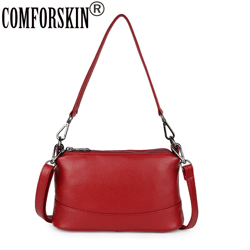 COMFORSKIN Luxurious Three Zipper Compartment Handbags New Arrivals
