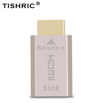 

TISHRIC VGA HDMI Virtual Display Adapter Dummy Plug Emulator Lock plate 4K Headless Ghost Display Emulator DDC Edid For Video