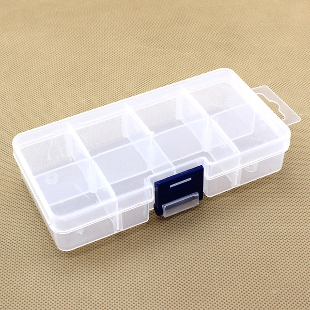 8 dividers transparent plastic storage box toy jewelry accessories