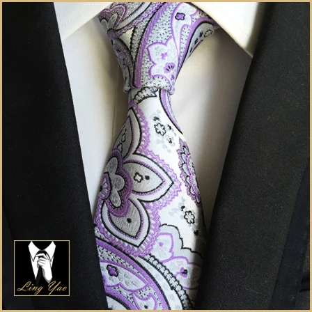 Формальные Дизайн Галстуки 8 см деловой классический фиолетовый цветочный галстук высокое качество модные Господа тканые Gravata с для