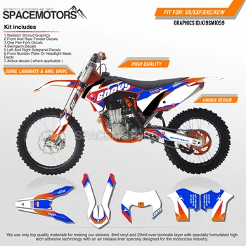 

MotoSpace Customized Team Graphics Backgrounds Decals 3M Custom Stickers For KTM SX SXF XCF 2011-2015 EXC EXCF XCW 2012-2016 059