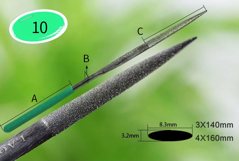 LAOA Алмазная напильница в форме треугольника плоского полукруга квадратного использования для резьбы