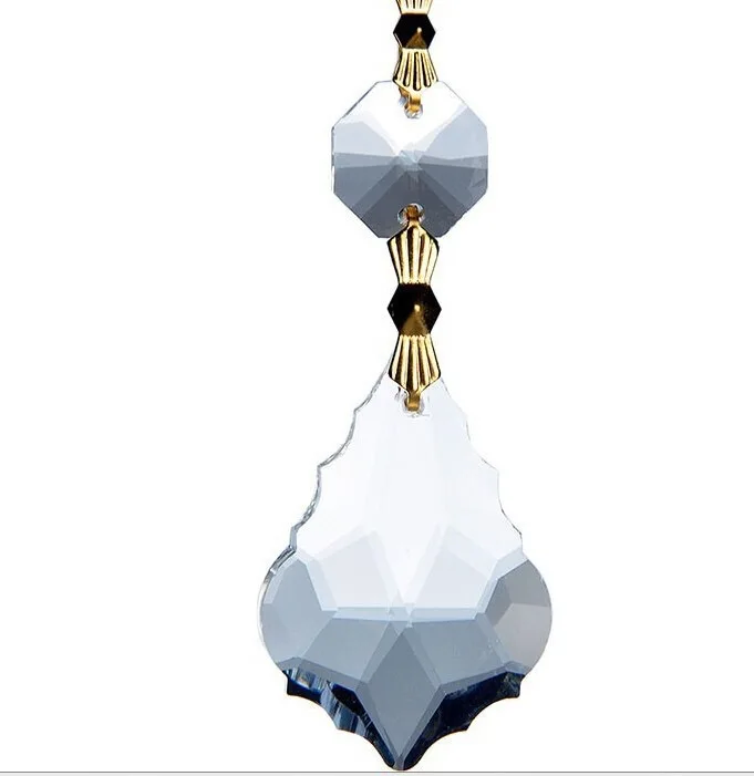 

25pcs clear crystal garland strands for wedding decoration table chandelier pendant with gold bow tie connectors