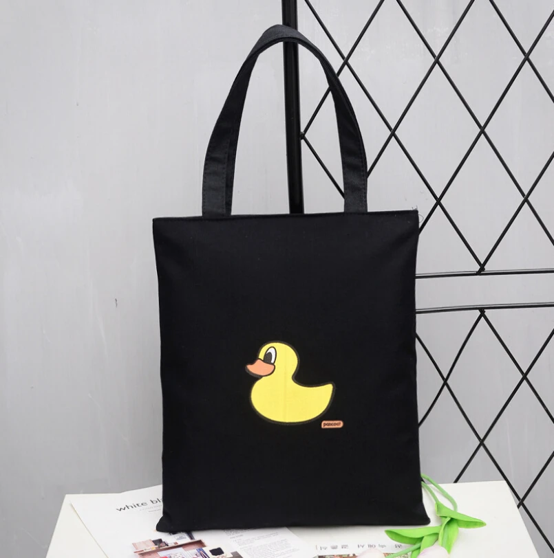 Новая Экологичная сумка для покупок, прекрасная Холщовая Сумка, сумка для покупок, сумка-тоут, Эко сумка-мессенджер, квадратная сумка с фруктами - Цвет: L